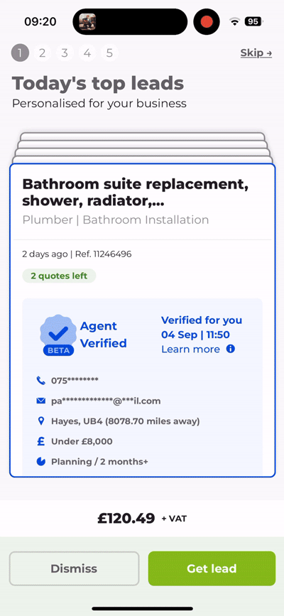 Phone showing job leads