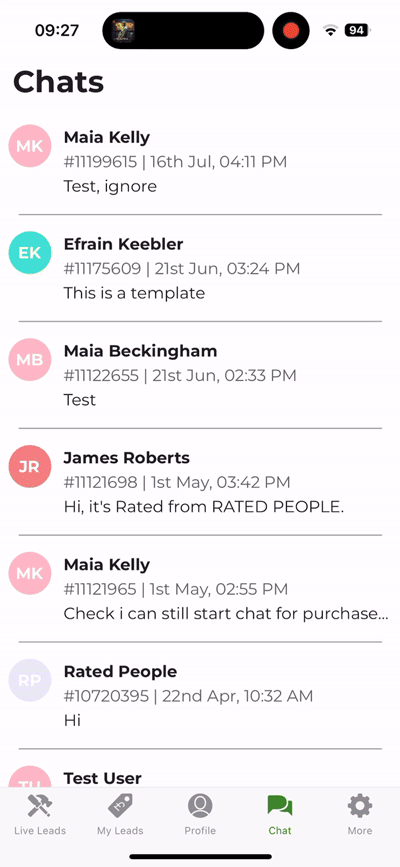 Phone showing job leads